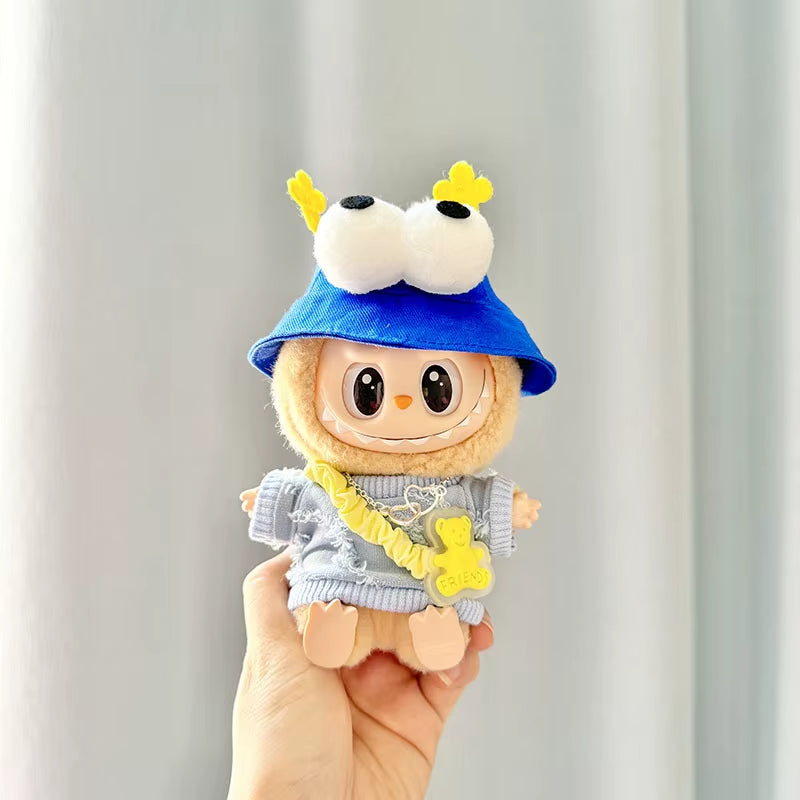17Cm Cute Mini Plush Doll'S Clothes Outfit Accessories for Korea Kpop Exo Labubu Idol Dolls Bear Jumpsuit Clothing DIY Kids Gift