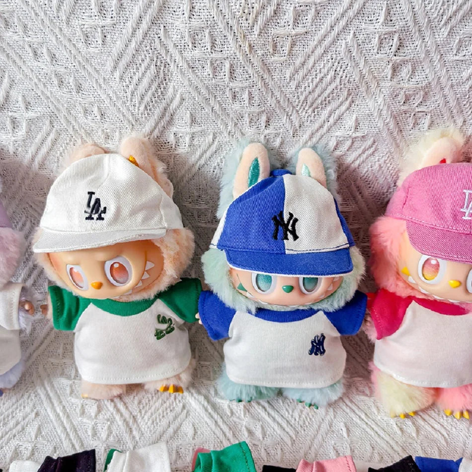 Hot Labubu Doll Clothes17Cm Labubu Clothes Sitting Party Number 17 Baseball Clothes Children'S Clothes Diy Doll Accessories Gift