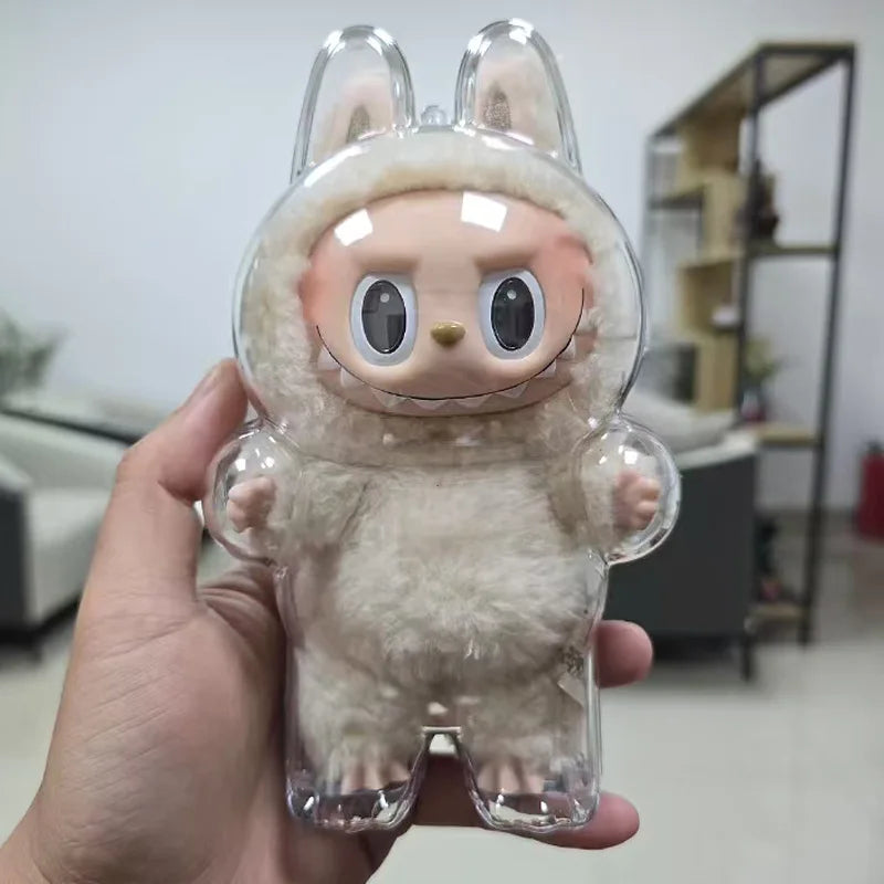 For 17Cm Labubu Protector Case Suitable for Wearing Clothes Protective Acrylic Storage Case Transparent DIY Gifts