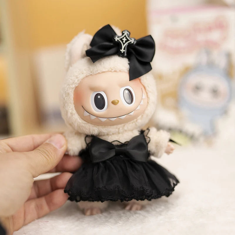 17Cm Hot Labubu Doll Clothes Fashion Clothes Cute Black Devil Wedding Dress for 17Cm Doll Clothes Dolls Accessories Collect Gift