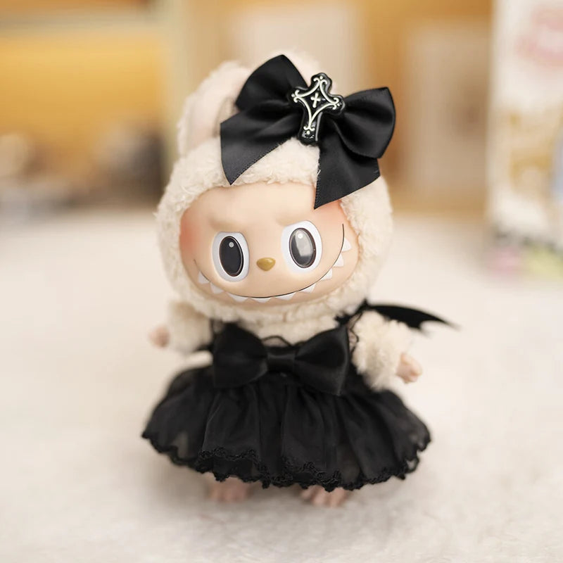 17Cm Hot Labubu Doll Clothes Fashion Clothes Cute Black Devil Wedding Dress for 17Cm Doll Clothes Dolls Accessories Collect Gift