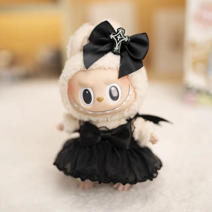 17Cm Hot Labubu Doll Clothes Fashion Clothes Cute Black Devil Wedding Dress for 17Cm Doll Clothes Dolls Accessories Collect Gift