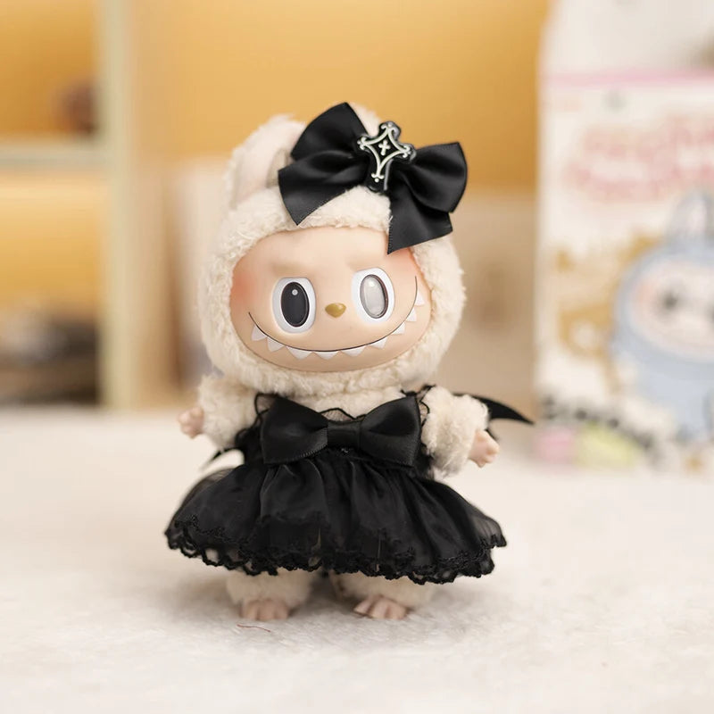 17Cm Hot Labubu Doll Clothes Fashion Clothes Cute Black Devil Wedding Dress for 17Cm Doll Clothes Dolls Accessories Collect Gift