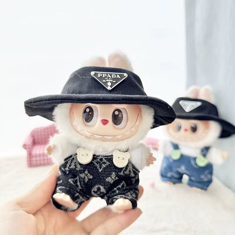 17Cm Cute Mini Plush Doll'S Clothes Outfit Accessories for Korea Kpop Exo Labubu Idol Dolls Bear Jumpsuit Clothing DIY Kids Gift