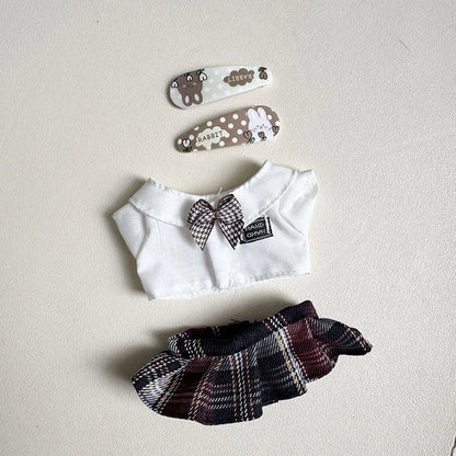 17Cm Dolls Clothes I II Idol for Labubu the Monster Outfit Accessories Sitting Party Kids Gifts School Uniform White Shirt JK