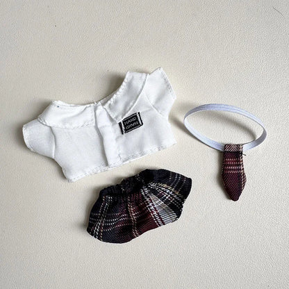 17Cm Dolls Clothes I II Idol for Labubu the Monster Outfit Accessories Sitting Party Kids Gifts School Uniform White Shirt JK