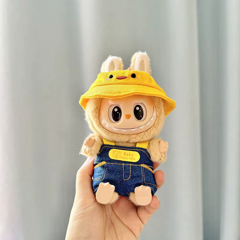17Cm Cute Mini Plush Doll'S Clothes Outfit Accessories for Korea Kpop Exo Labubu Idol Dolls Bear Jumpsuit Clothing DIY Kids Gift