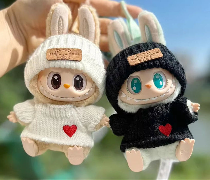 17Cm Labubu Doll Clothes Fashion Clothes Hoodies Doll Clothes Color Match Hoodies Dolls Accessories