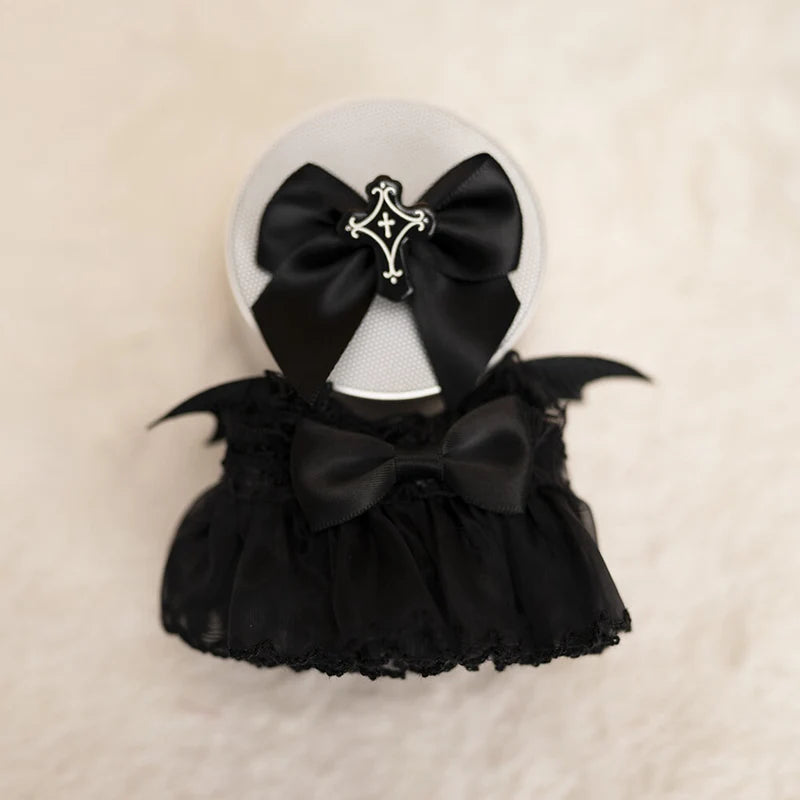 17Cm Hot Labubu Doll Clothes Fashion Clothes Cute Black Devil Wedding Dress for 17Cm Doll Clothes Dolls Accessories Collect Gift